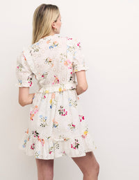 White Floral Broderie Anglaise Mini Dress