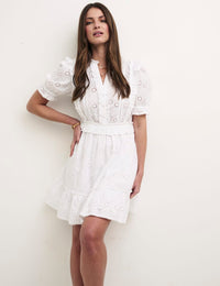 White Broderie Tilly Mini Dress