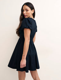 Black Jewel Mini Skater Dress