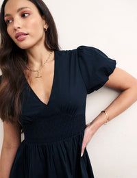 Black Jewel Mini Skater Dress