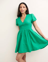 Green Jewel Mini Skater Dress