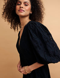 NC Boutique Black Broderie Anglaise Nora Midaxi Dress