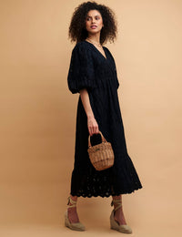 NC Boutique Black Broderie Anglaise Nora Midaxi Dress