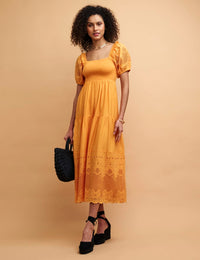 NC Boutique Yellow Marigold Midi Dress