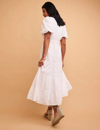 NC Boutique White Broderie Anglaise Jessie Midi Dress