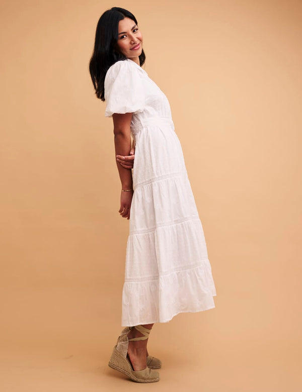 NC Boutique White Broderie Anglaise Jessie Midi Dress