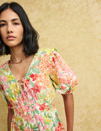 White Floral Wednesday Midi Dress