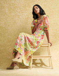 White Floral Wednesday Midi Dress