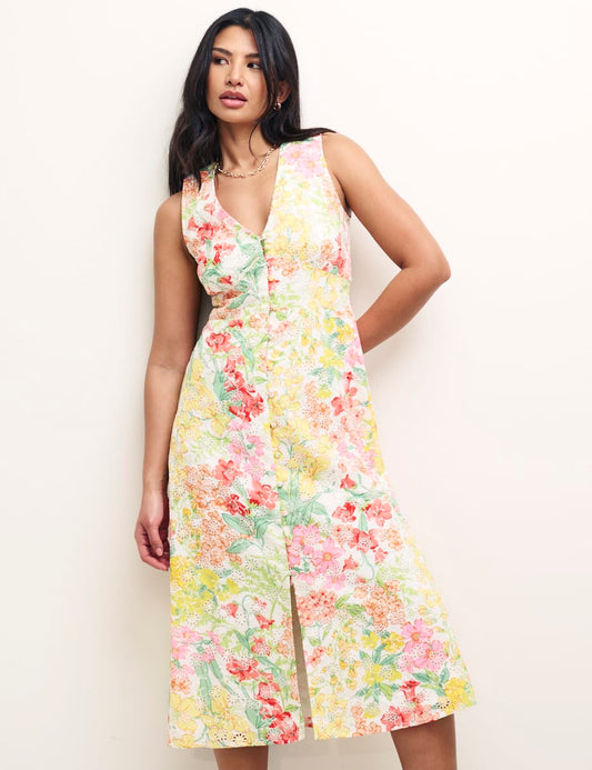 Secondary image of Petite Floral Broderie Sandra Midi Dress