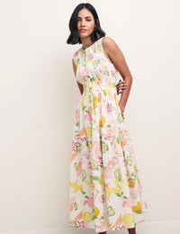 Watercolour Fruit Print Elora Midaxi Dress