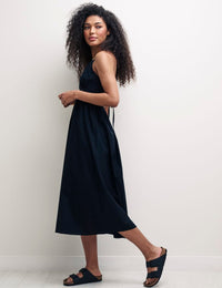 Black Sleeveless Tie Back Billie Midi Dress