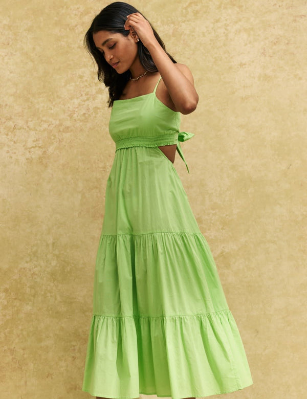 Green Tie Back Alani Midi Dress