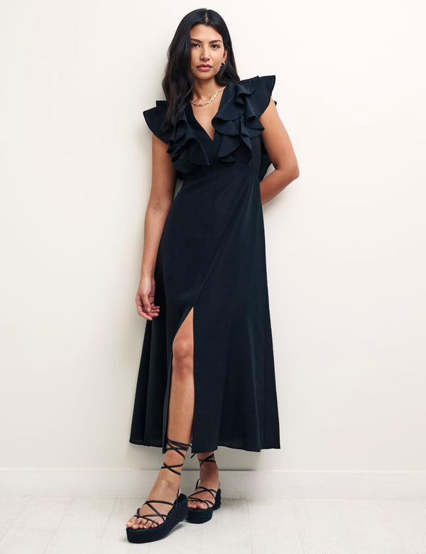 Petite Black Coco Midaxi Dress