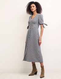 Black & White Gingham Alexis Midi Dress