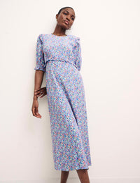 Ditsy Blue Petite Felicia Midi Dress