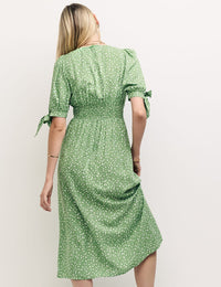 Vintage Floral Green Esme Midi Dress