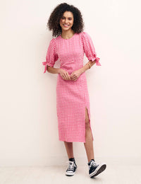 Fearne Cotton Pink Gingham Esme Midi Dress