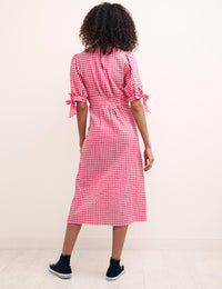 Pink Gingham Esme Midi Dress