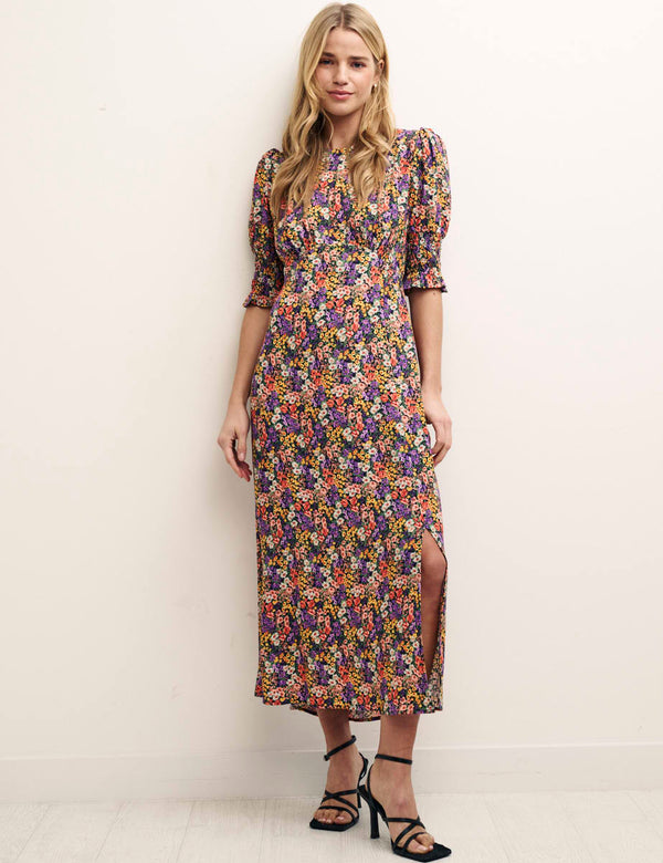 Petite Multi Floral Luna Midi Dress