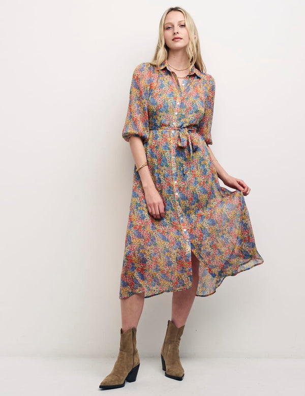 Multi Floral Malika Midi Dress
