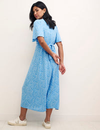 Blue Ditsy Floral London Midi Dress