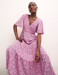 Ditsy Pink May Midi Dress