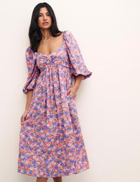 Long Sleeve Floral Astrid Midi Dress