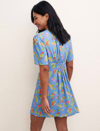 Blue Fruit Print Alexa Mini Dress