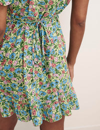 Green Vintage Floral Delilah Mini Dress