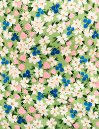 Green Floral Sweetheart Neck Marlow Midi Dress