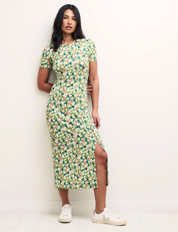 Green Floral Dylan T-Shirt Dress