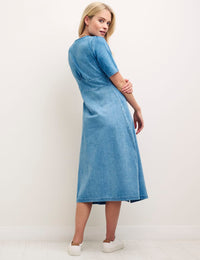 Blue Denim Alexa Midi Tea Dress