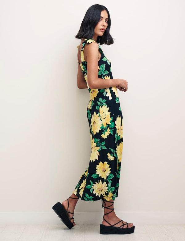 Sunflower Tie Shoulder Adrian Midi Dress