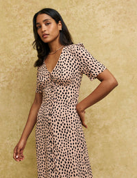 Pale Pink Smudge Alexa Midi Tea Dress