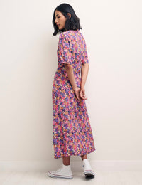 Vintage Floral Daisy Midi Dress