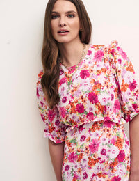 Big Floral Felicia Midi Dress
