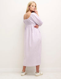 Lilac Gingham Kylie Midi Smock Dress