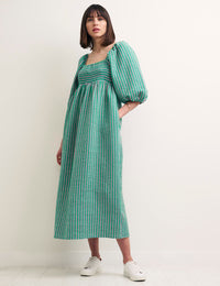 Green Stripe Kylie Midi Dress
