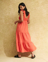 Pink & Orange Smock Maya Midi Dress