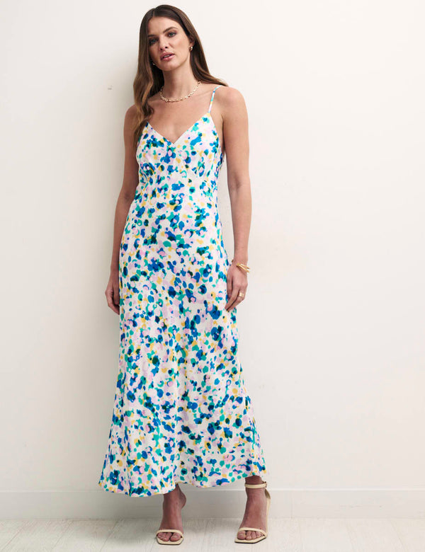 Scattered Spot Melina Slip Midi Dress