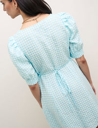 Blue Check Sweetheart Penny Mini Dress