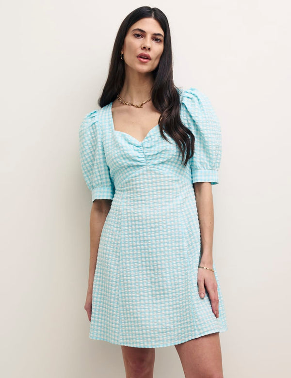 Blue Check Sweetheart Penny Mini Dress