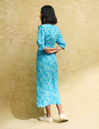Blue Watercolour Felicia Midi Dress
