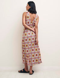 Sunflower Crochet Print Helena Midi Dress