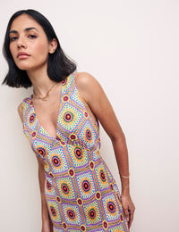 Sunflower Crochet Print Helena Midi Dress