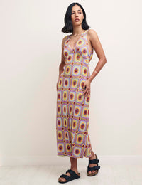 Sunflower Crochet Print Helena Midi Dress