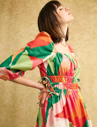 Fearne Cotton Multi Square Neck Franzie Midi Dress