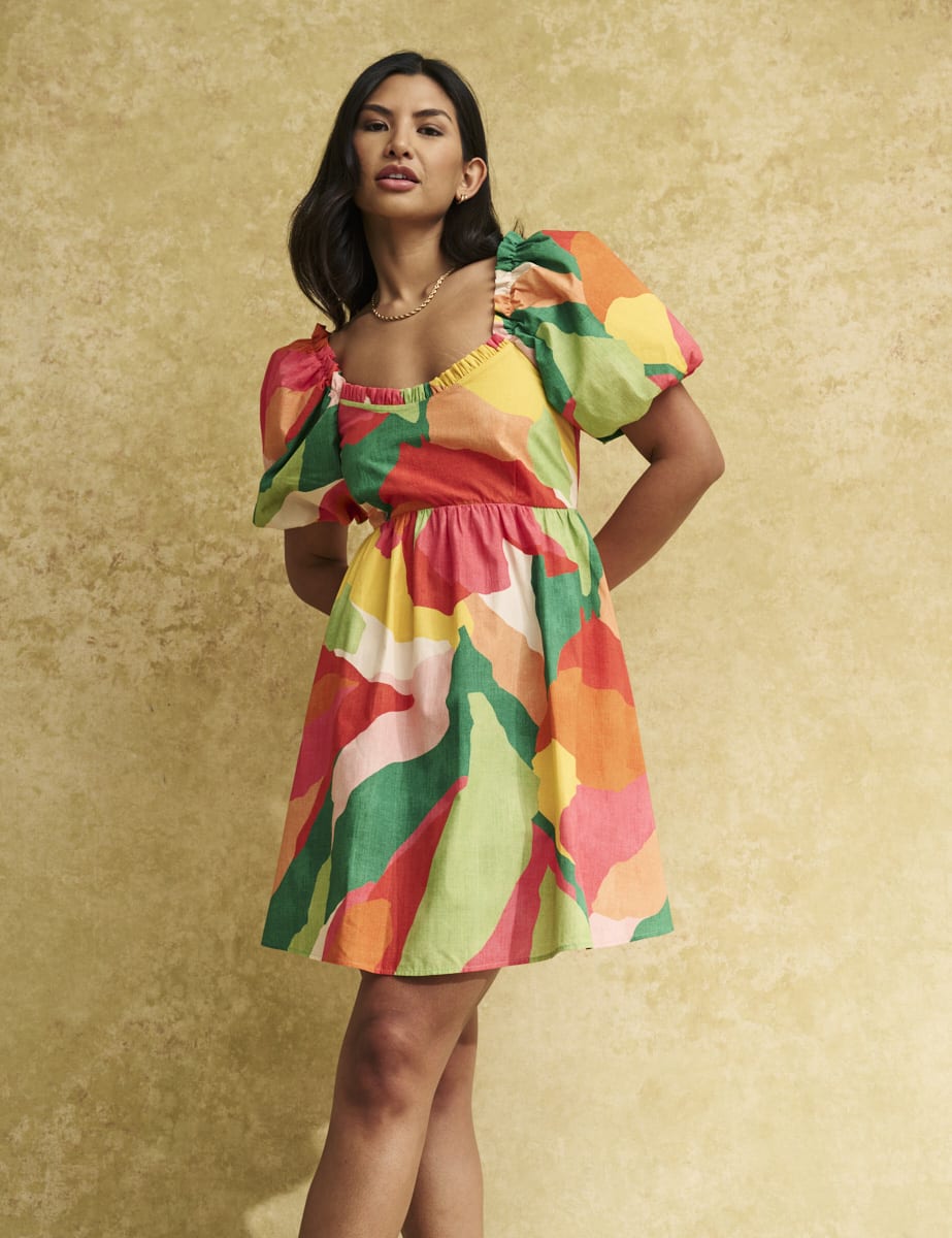 colorful short dresses Genovia Floral Mini Dress
