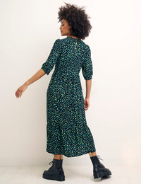 Green Scattered Spot Rachel Midi Dress