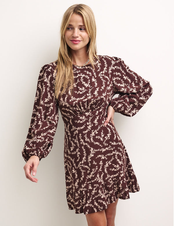 Brown Floral Serena Mini Dress